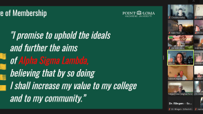 Students over Zoom are inducted into Alpha Sigma Lambda Honor Society